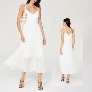 Club Monaco Crinkle Pleat Midi Dress (Size 2)